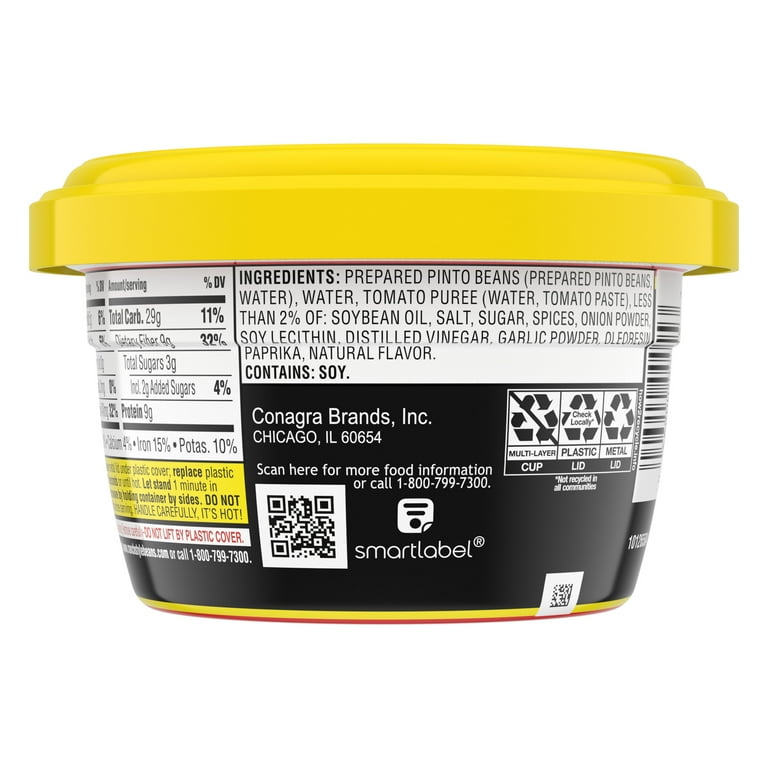 Ranch Style Pinto Beans Microwavable Cups, 7.25 oz. - Walmart.com