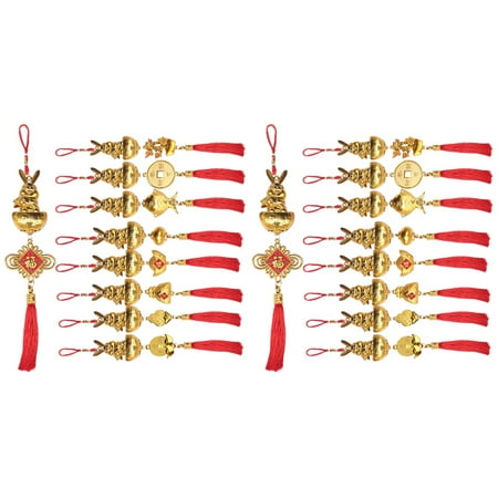 

TOYMYTOY 18 pcs Golden Rabbit Hanging Ornaments Chinese Style Rabbit Hanging Pendants For Home