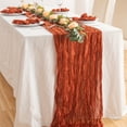 thumbnail image 2 of Chemin de Table en Polyester Froissé, Chemin de Table en Nappe, Nappe en Gaze, Décorations Rustiques Boho pour Décoration de Mariage Réception Douche Nuptiale Fête de Vacances, 2 of 4