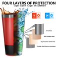 thumbnail image 3 of 16oz Tumblers Red Christmas Santa Costume Pattern Stainless Steel Vacuum Insulated Double Wall Travel Tumbler Cups Mug with Lid and Straw,Cleaning Brush for Coffee,Tea, 3 of 4