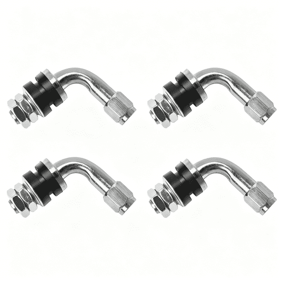 LADYGYM 4Pcs Tyre Valve Stem, 90 Degree Angled Bolt-in Valve Stems for Car Motorcycle Tyre,Anti-Leakage
