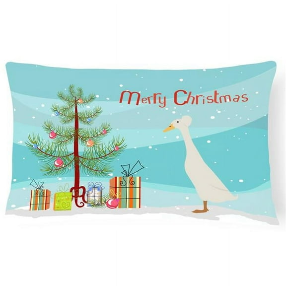 Carolines Treasures BB9226PW1216 Bali Duck Christmas Canvas Fabric Decorative Pillow, Teal, 12H x16W, multicolor