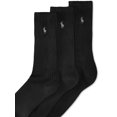 thumbnail image 2 of Polo Ralph Lauren Men's 3 Pack Crew Socks Black Size 10-13, 2 of 3