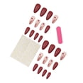 thumbnail image 2 of 24 uñas postizas con diseño de corazones rojos para San Valentín, para usar, para usar, parches para uñas., 2 of 6