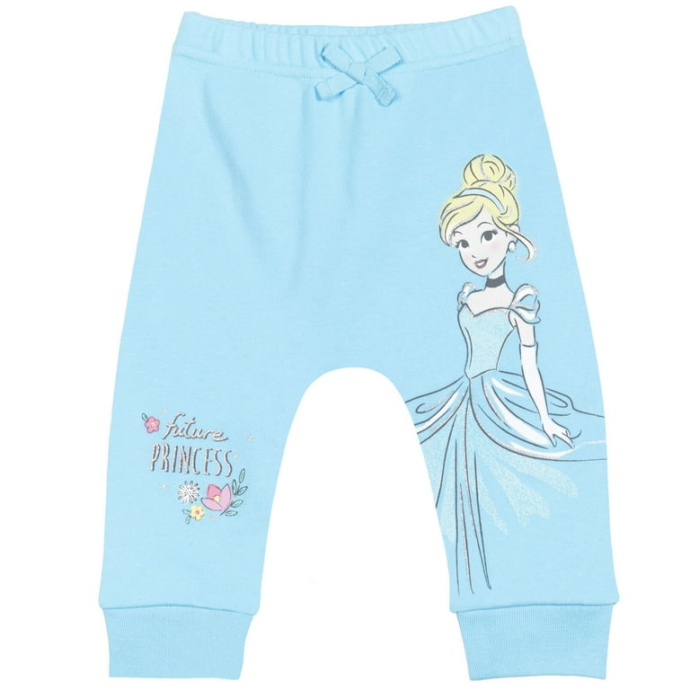 Disney Princess Cinderella Ariel Belle Aurora Newborn Baby Girls 4 Pack  Pants 3-6 Months 