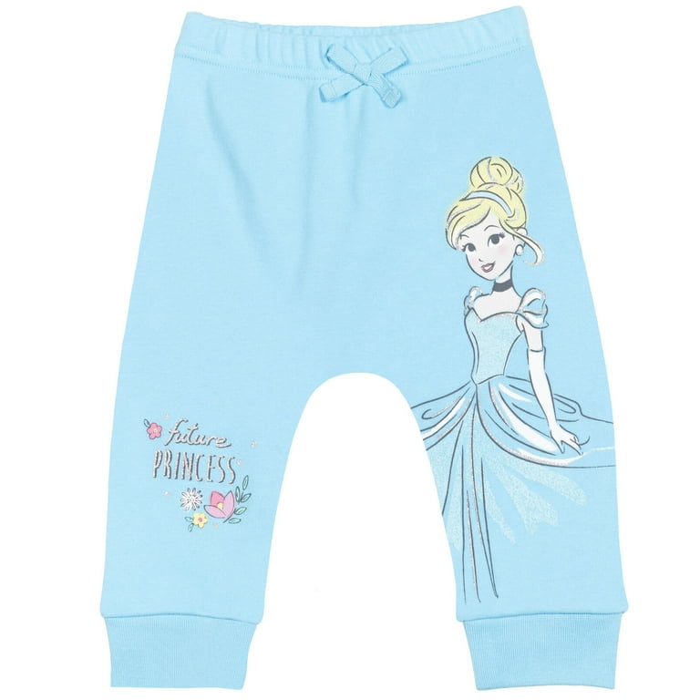 Disney Princess Cinderella Ariel Belle Aurora Newborn Baby Girls 4 Pack  Pants 3-6 Months