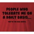 thumbnail image 3 of 9 Crowns Tees People Tolerate Me Funny Graphic Tee Shirt (Small, Unisex Red), 3 of 3