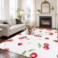 thumbnail image 3 of Rectangle Area Rug 6x9ft,Summer Cherry Red Watercolor Washable Carpet Non-Slip Runner Accent Rugs Indoor Floor Mat for Bedroom Living Room Decor,Farm Fruit Harvest, 3 of 9
