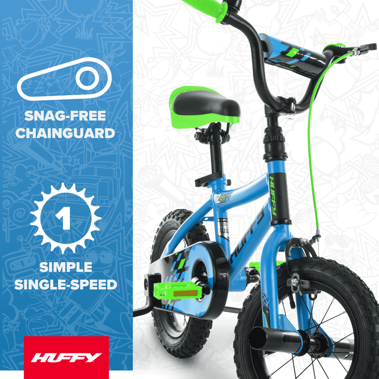 Huffy 12” ZRX Kids' Bike, EZ Build, Fits Riders 37”-42”, Blue