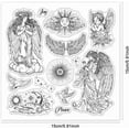 thumbnail image 6 of 1sheet Christmas Angel Clear Stamps Angel Background Silicone Stamp Angel Moon Sun Transparent Stamps for DIY Scrapbooking Cards Making Photo Album Journal Home Decoration 5.91×5.91inch, 6 of 8