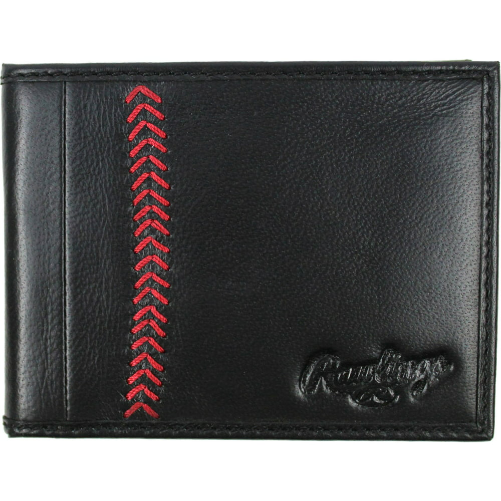 Rawlings - Rawlings Baseball Stitch Leather Bi-Fold Wallet - Walmart ...