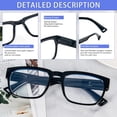 thumbnail image 4 of KoKoBin 3 Pack Retro Oversized Square Reading Glasses for Women Man, Blue Light Blocking Readers with Spring Hinge, 4 of 6