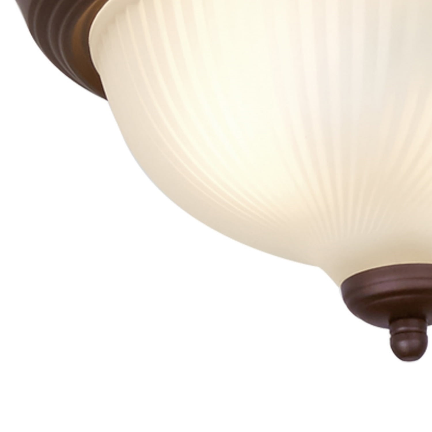 (2 pack) Mainstays 11" Classic Indoor Flush Mount Ceiling Light, Bronze Finish Glass Shade, Bulb Not Included