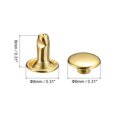 thumbnail image 2 of Unique Bargains 50 Sets Leather Rivets 8mm Double Cap Rivets 8mm Height Metal Studs Rivet, Gold Tone, 2 of 5