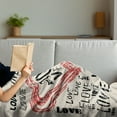 thumbnail image 3 of Love Soft Flannel Fleece Throw Blanket, Vintage Love Lettering with Abstract Backdrop Celebration Emotions, Cozy Plush for Indoor and Outdoor Use, 50" x 70", Beige Vermilion Black, by Ambesonne, 3 of 5