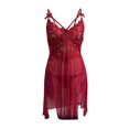thumbnail image 5 of Femmes Mode Imprimé Maille Dentelle Lingerie Deux Pièces Ensemble de Sous-Vêtements Sexy avec String Robe de Lingerie, 5 of 5