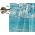 thumbnail image 5 of Ocean Beach Theme Valances for Windows Natural Tropiacl Sea Blue Sky Clear Water Rod Pocket Short Window Valance Curtains Holiday Home Decor Window Treatment for Kitchen Living Room Bedroom 54x18in, 5 of 5