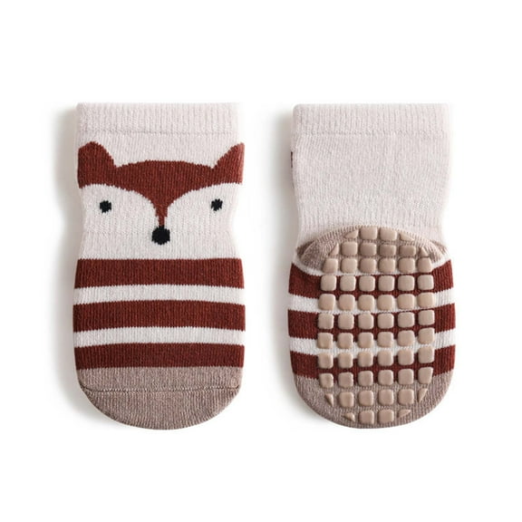 Holloyiver Cartoon Toddler Socks Boys Girls Anti-Slip Ankle Socks Baby Walkers Non-Skip Cute Animal Cotton Cozy Socks for 0-5Years
