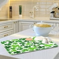 thumbnail image 6 of FREEAMG St. Patrick's Day Dish Drying Mat for Kitchen Counter, Green Clover Leaves Shamrocks Ultra Absorbent Reversible Microfiber Dishes Drying Rack Pad Heat-resistant Mats 18x24in, 6 of 7