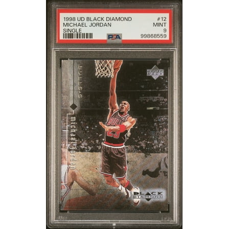 Michael Jordan 1998 Upper Deck Black Diamond Basketball Card #12 Graded PSA 9