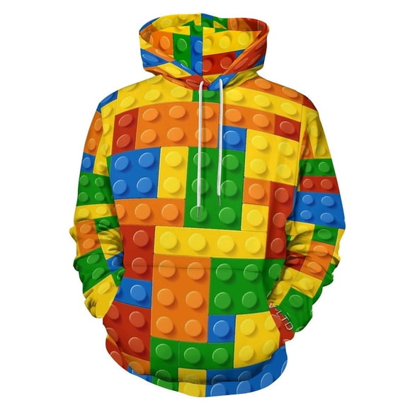 Building Blocks Construction Brick Men's Women New Sweatshirt Hoodie Men's Plus Size Sweatshirt Hooded Sweatshirt 3d Printed Street Men's Cloth