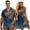 Blue Hibiscus, variant on Palm Leaf Couples Outfits Matching Sets Summer Mens Button Down Shirt Casual Beach Shirts and Womens Sleeveless Dress Tank Loose Sundress