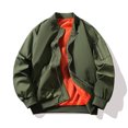 thumbnail image 4 of Ceisia Men's Bomber Jacket Ribbed Collar Full Zip Long Sleeve Casual Lightweight Flight Jacket With Arm Pocket Army Green M Gift, 4 of 9