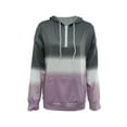 thumbnail image 3 of Seyurigaoka Women Juniors Casual Hoodie, Contrast Color Long Sleeve Hooded Pullover Tops Blouse, 3 of 7