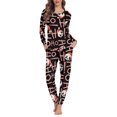thumbnail image 1 of Conjunto de pijama informal de dos piezas para mujer, jersey de manga larga con diseño navideño, ropa de dormir cómoda y holgada, camisón para mujer, 1 of 4