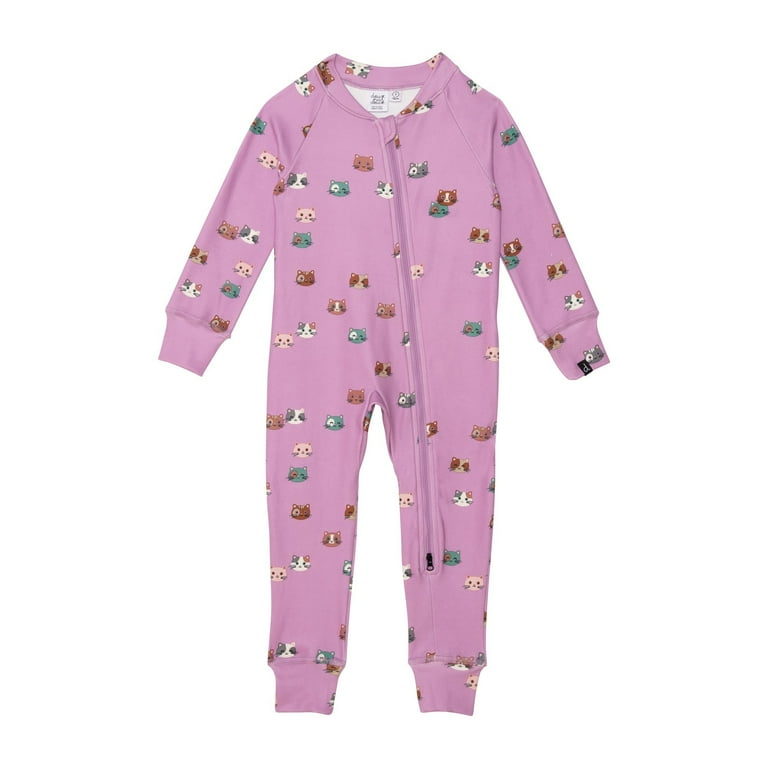Deux par Deux One Piece Thermal Underwear Purple With Printed