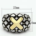 thumbnail image 2 of Luxe Jewelry Designs Women's Two Tone Gold Ion Plated "X" Ring with Citrine Yellow Crystal - Size 6, 2 of 4