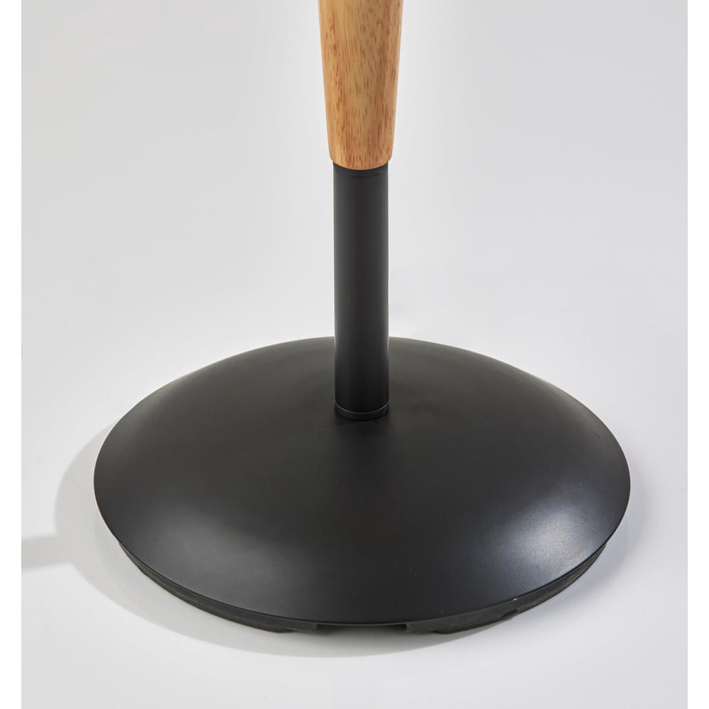 Adesso Cayman 63" Coastal Black & Natural Wood Standard Lamps Floor Lamp with Natural with Black Trim Shades