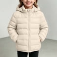 thumbnail image 2 of JZEJING Padded Jackets for Girls Solid Color Long Sleeve Puffer Coat Winter Zip up Hooded Thermal Quilted Outerwear with Pocket Girls Clothes Size 6, 2 of 7