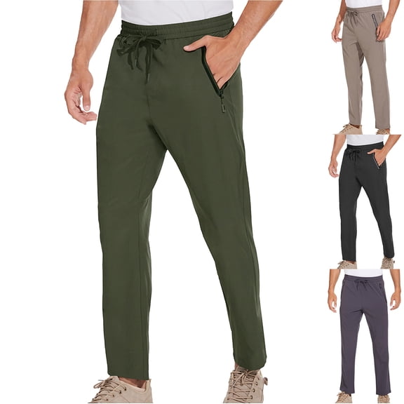 KeShDi Pants for Men Summer Men's Pants Outdoor Hiking Breathable Pants Sports and Fitness Training Pants Solid Color Pants Black 3X