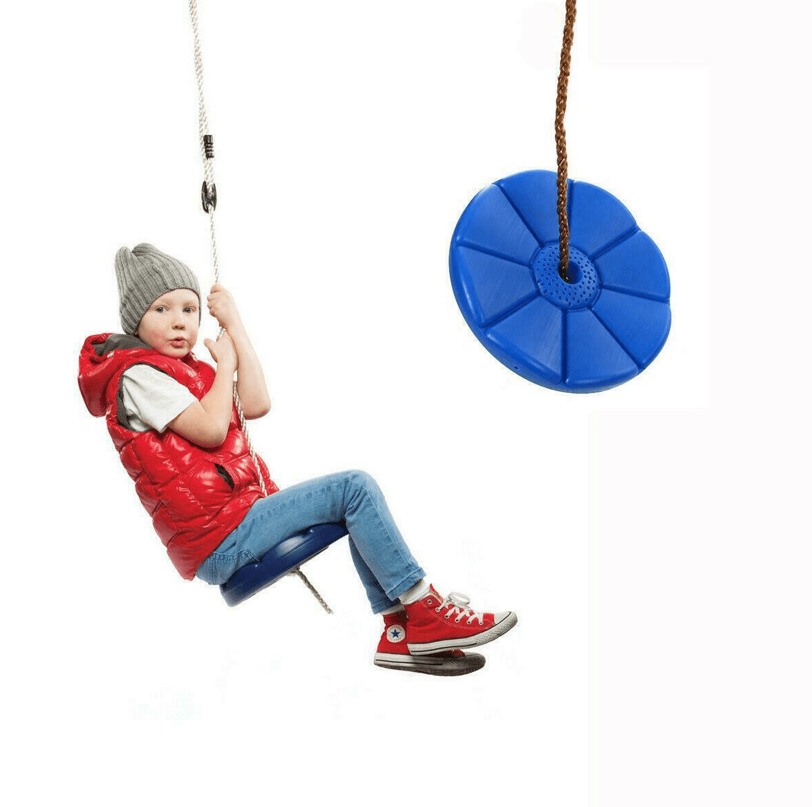 Daisy Disc Swing Seat Blue Set Kids Play Gym Accessories With Free Rope Outdoor 