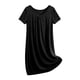 thumbnail image 1 of TaTaai Women's Summer Casual Fashion Solid Crew Neck Short Sleeve Mini Nightgown Soft Comfortable Short Dress Gift, 1 of 9