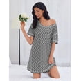 thumbnail image 2 of Ekouaer Cotton Nightgowns for Women Oversized Sleepshirt Tshirt Night Gown Short Sleeve Night Shirt Casual Soft Sleepwear, 2 of 6