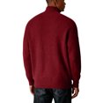 thumbnail image 4 of Men's Knit Shirts Long Sleeve Button Up Pullover Sweater Textured Casual Collared Tops Red 3XL, 4 of 4