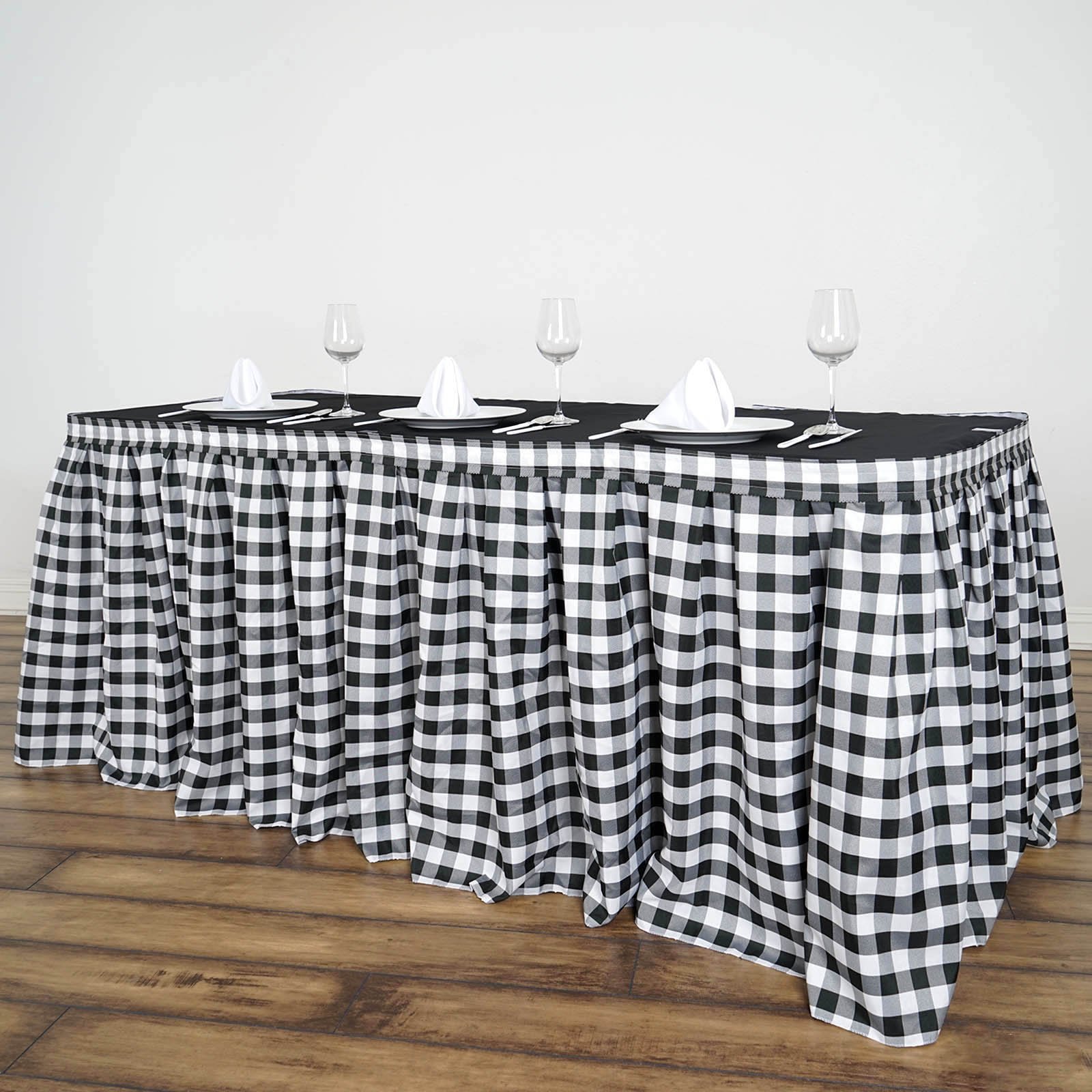 Efavormart 14FT Perfect Picnic Inspired White/Black Checkered Polyester