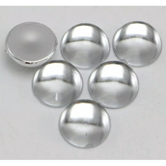 U8MO 100 Clear Acrylic Flatback Round Cabochon Smooth Half Ball 12mm(1/2") No Hole