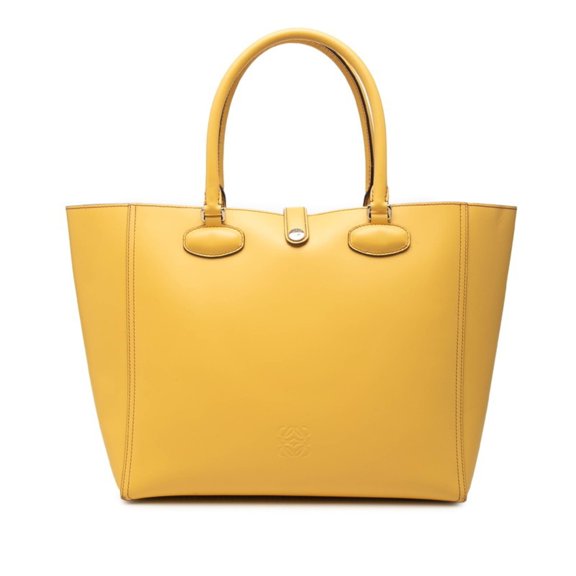 Pre-Owned Loewe Anagram Tote Bag Handbag Yellow Purple Leather Women's LOEWE