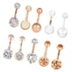 thumbnail image 3 of Lote de 10 piercings para el ombligo con forma de bola de cristal Oro rosa, 3 of 7