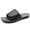black, variant on Men's Adjustable Black Leather Slide Sandals, Casual Summer Slippers with Massage Footbed