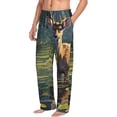 thumbnail image 2 of Balery Peaceful Deer Lily Pond print Men's Pajama Pants,Ultra Lightweight Pjs,Lounge Pant-Large, 2 of 9
