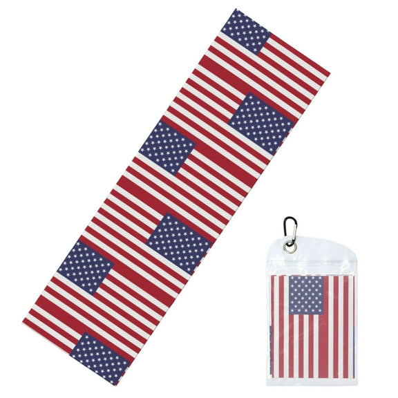 America Flag Cooling Towel 39.4"X11.8" Ice Sweat Towel Face Cooling Neck Cooler Wraps For Sports