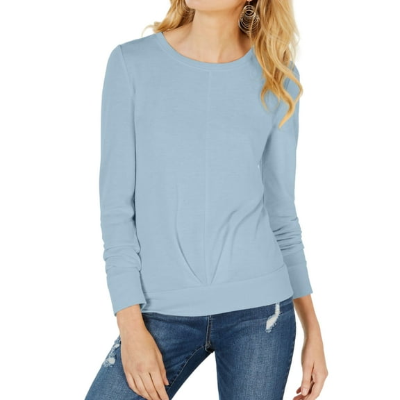 I.N.C Womens Pleat Front Pullover Sweater, Blue, X-Large
