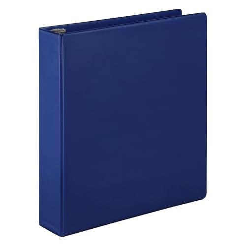 3-Ring Binder,w/Pckts,Vinyl,300 SH Cap.,1-1/2",12/CT,DKBlue Color: Dark Blue
