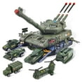 thumbnail image 1 of Tank Toy Sets, Military Vehicles Set Boy Toys with 6PCS Army Vehicles, 3 Sound and, 1 of 6