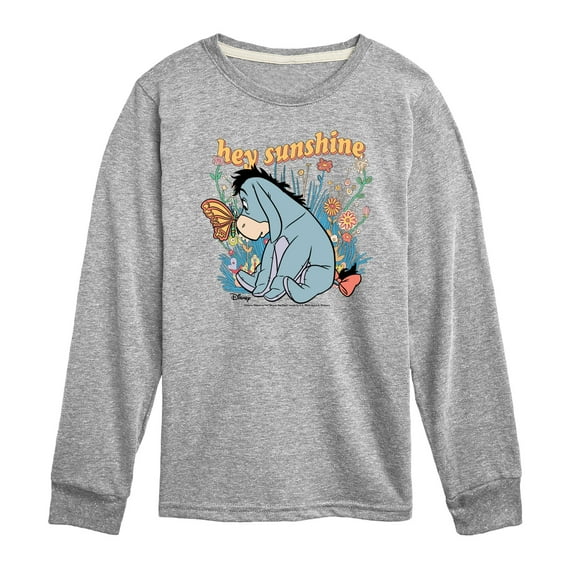 Winnie the Pooh - A Butterfly Lands on Eeyore's Nose - Hey Sunshine - Toddler And Youth Long Sleeve Graphic T-Shirt