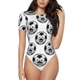 thumbnail image 1 of Balery Happy Soccer Body de cuello redondo de manga corta para mujer Tops de manga corta Tops básicos-X-Large, 1 of 7